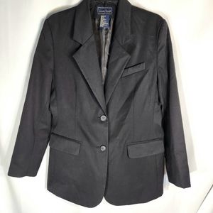 Laura Scott Black Two Button Notched Lapel Blazer Size 12